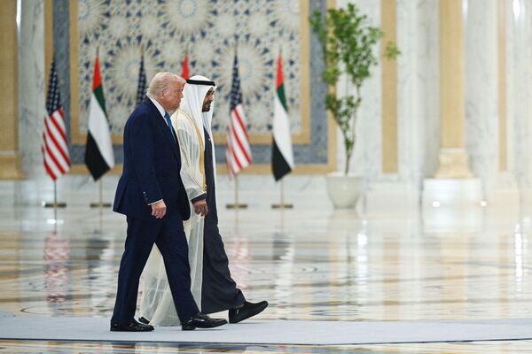 President Donald Trump and UAE President Sheikh Mohamed bin Zayed Al Nahyan.