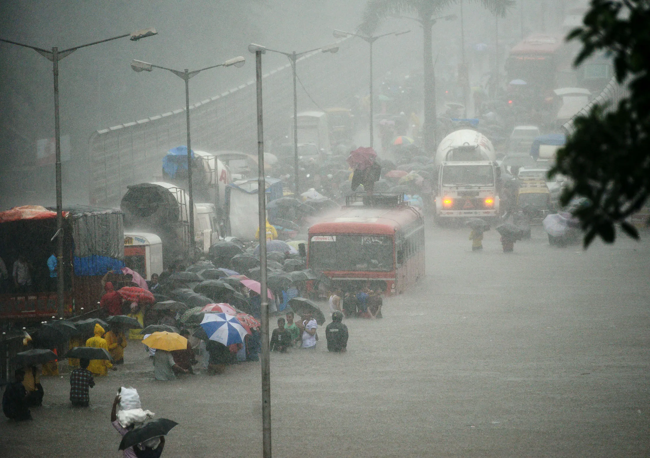A flooded street in Mumbai on Aug. 29, 2017.
