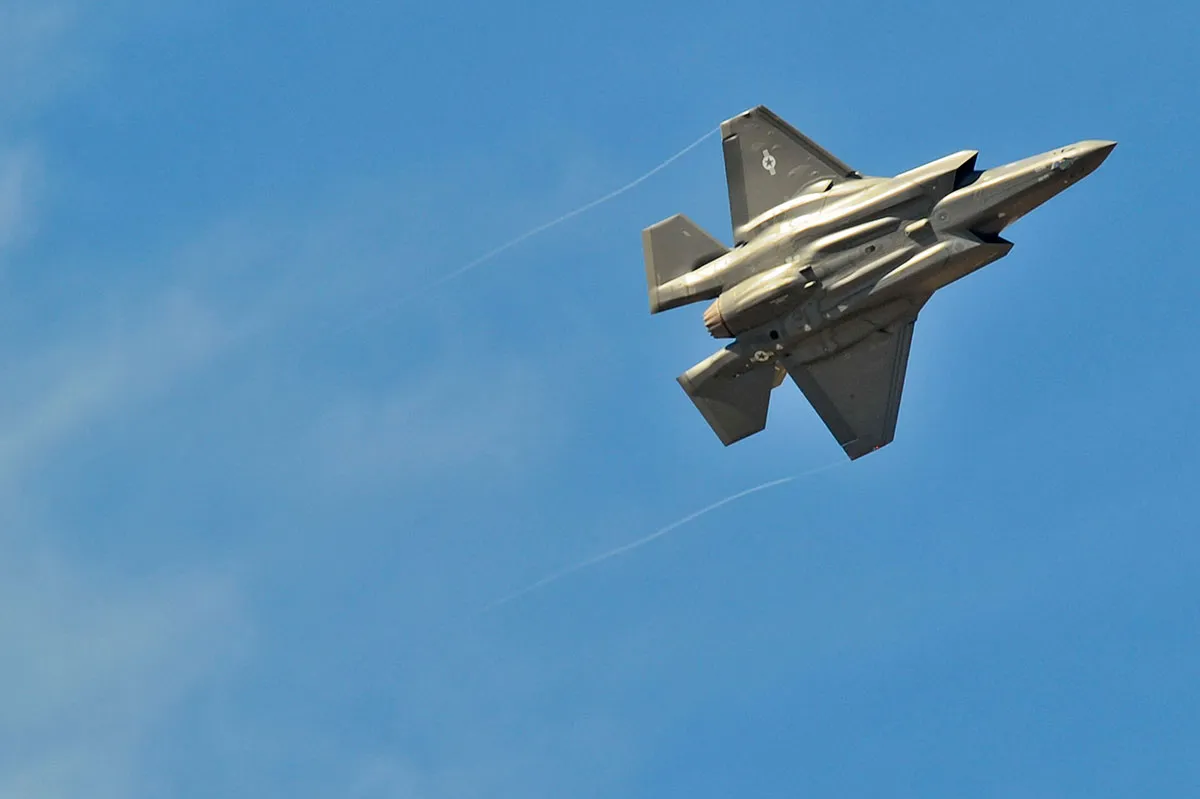 An F-35 fighter jet.
