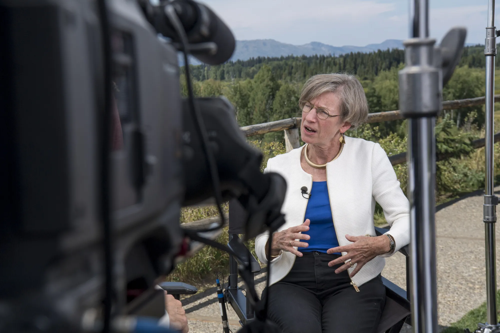 Catherine Mann speaks in Wyoming in 2017.&nbsp;
