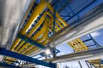 Pipework at a gas pre-treatment unit at the Gazprom PJSC Chayandinskoye oil, gas and condensate field, a resource base for the Power of Siberia gas pipeline, in the Lensk district of the Sakha Republic, Russia, on Tuesday, Oct. 12, 2021. 