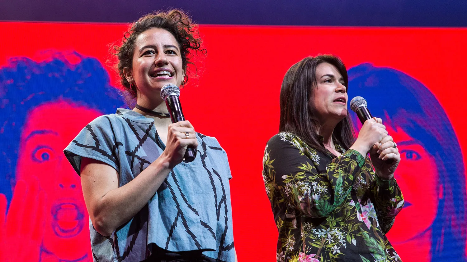 Ilana Glazer and Abbi Jacobson of “Broad City” speak on May 20, 2015, in New York City.
