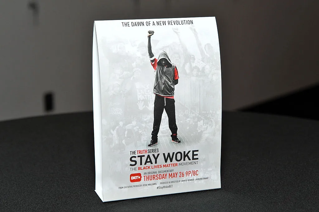 A view of a movie poster during the "Stay Woke: The Black Lives Matter Movement" screening on May 24, 2016 in New York City.&nbsp;