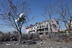 A destroyed building after being hit by a missile strike in the town of Sergiyvka, near Odessa.