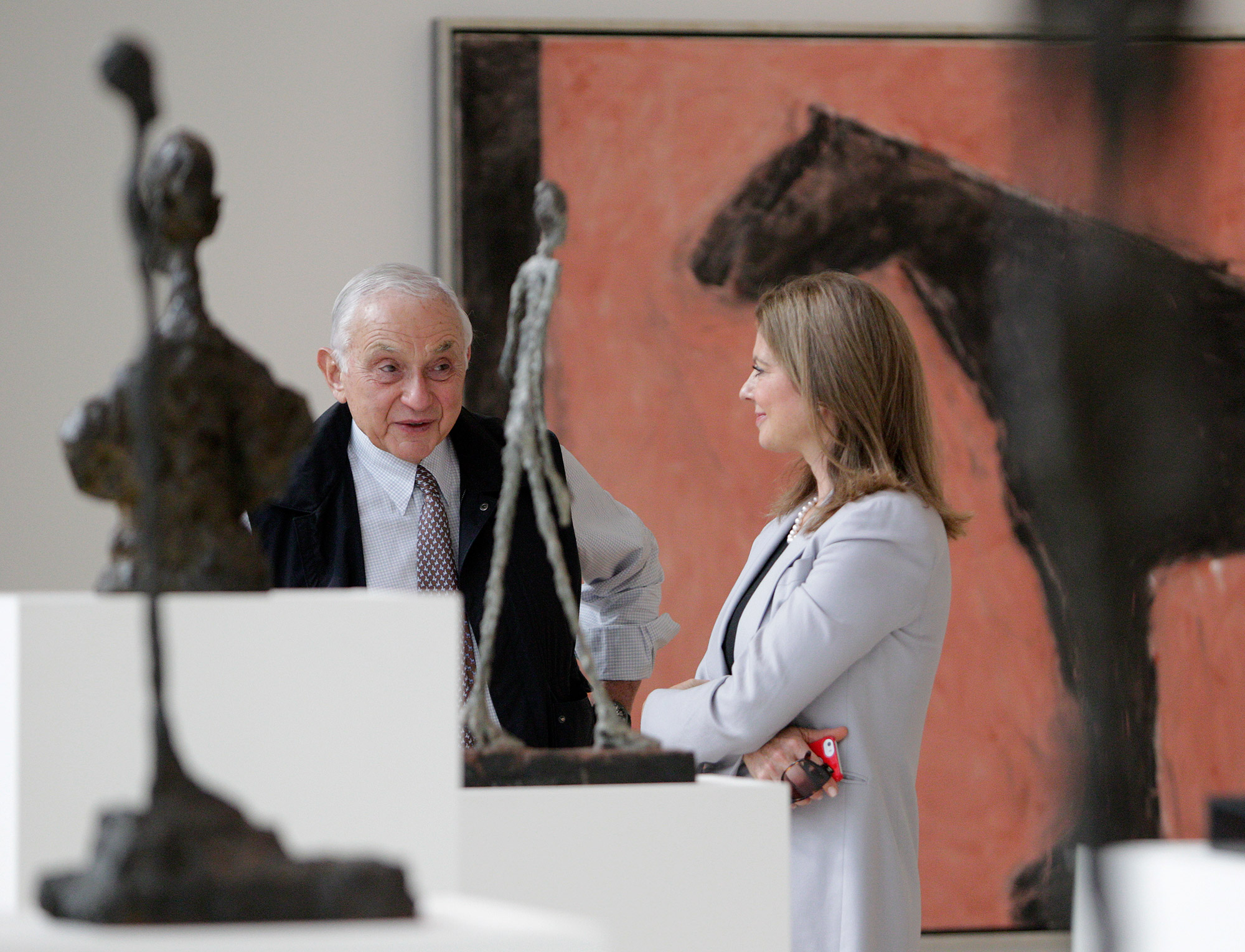 Leslie Wexner tours his art collection at the Wexner Center for the Arts, Columbus, Ohio.