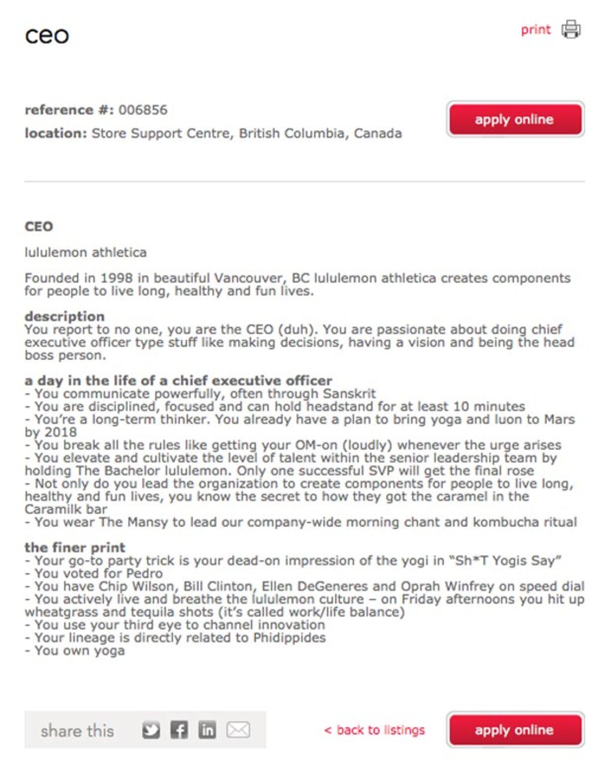lulu lemon application