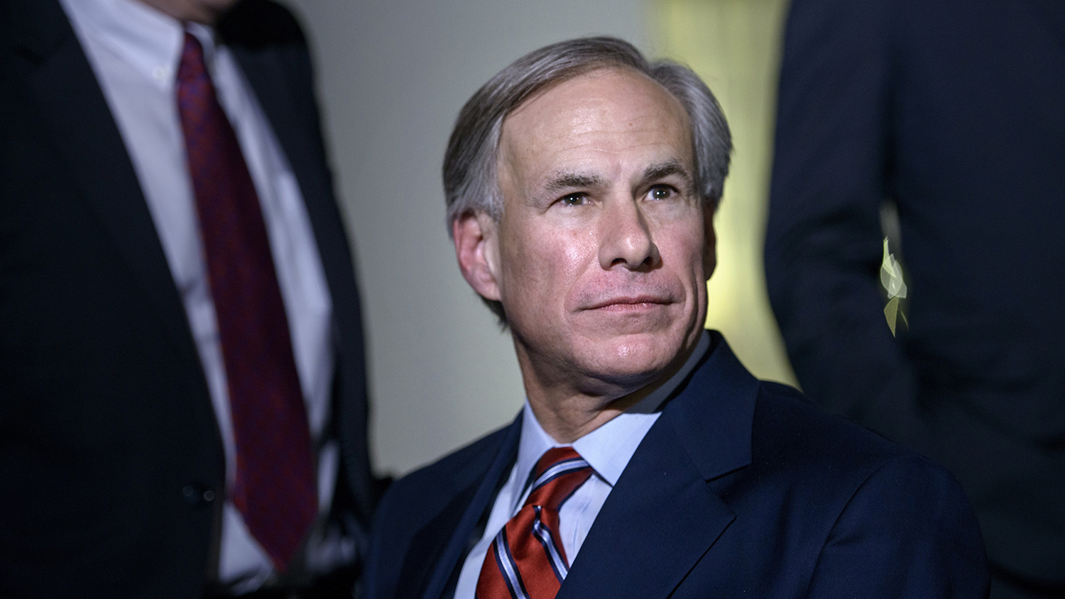 Texas Governor-Elect Greg Abbott (R-TX) listens to questions from the press after a meeting at the White House December 5, 2014 in Washington, DC.

