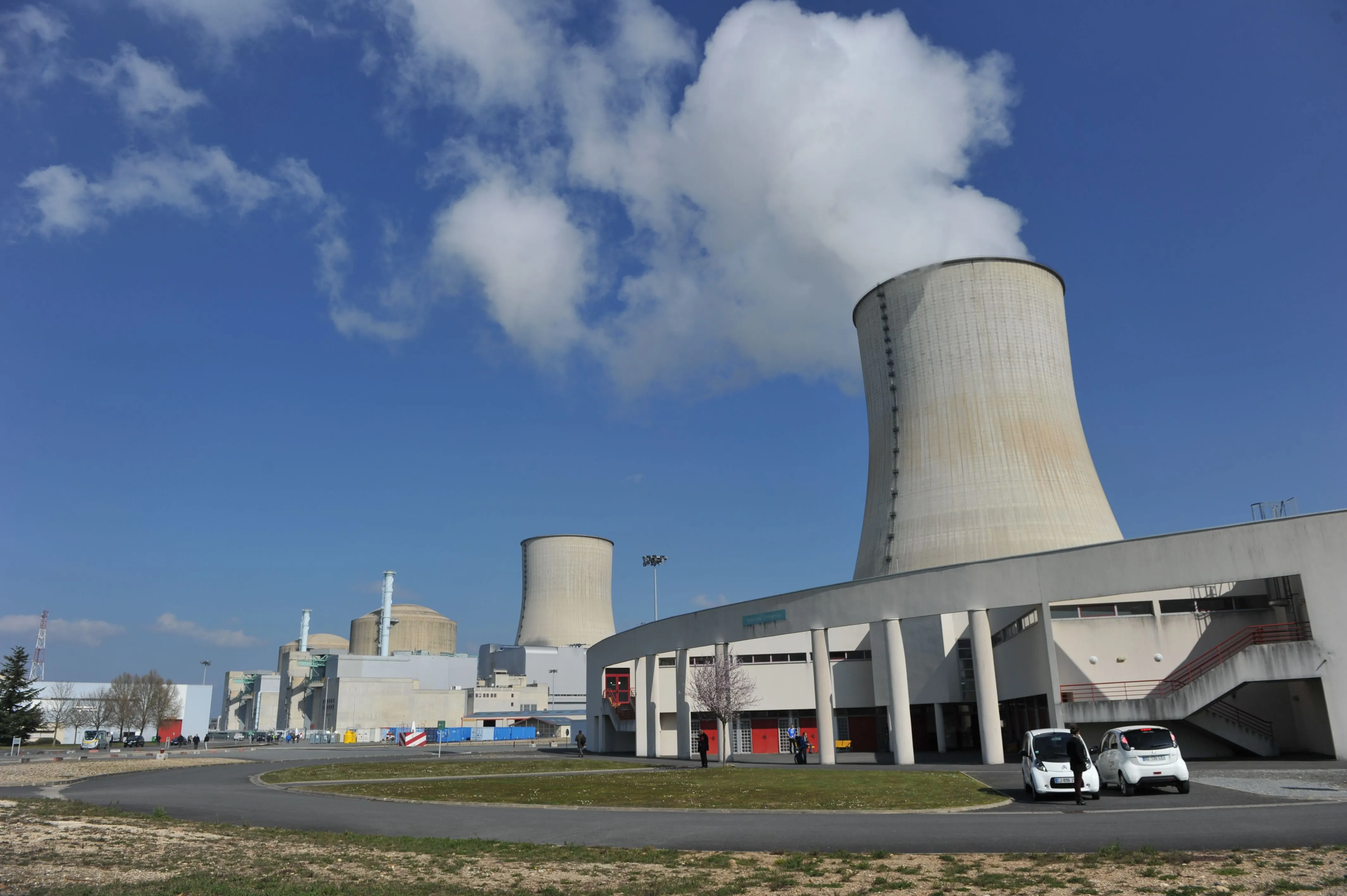 The cooling towers of the nuclear power plant in Civaux, France.