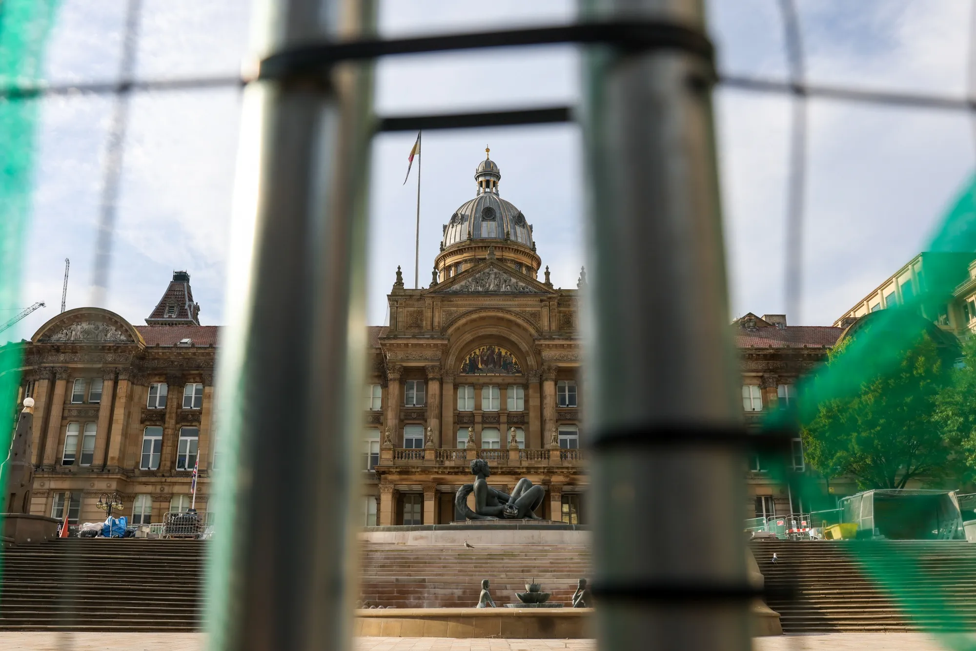 Fencing surrounding the Birmingham City Council building in&nbsp; Birmingham, UK.