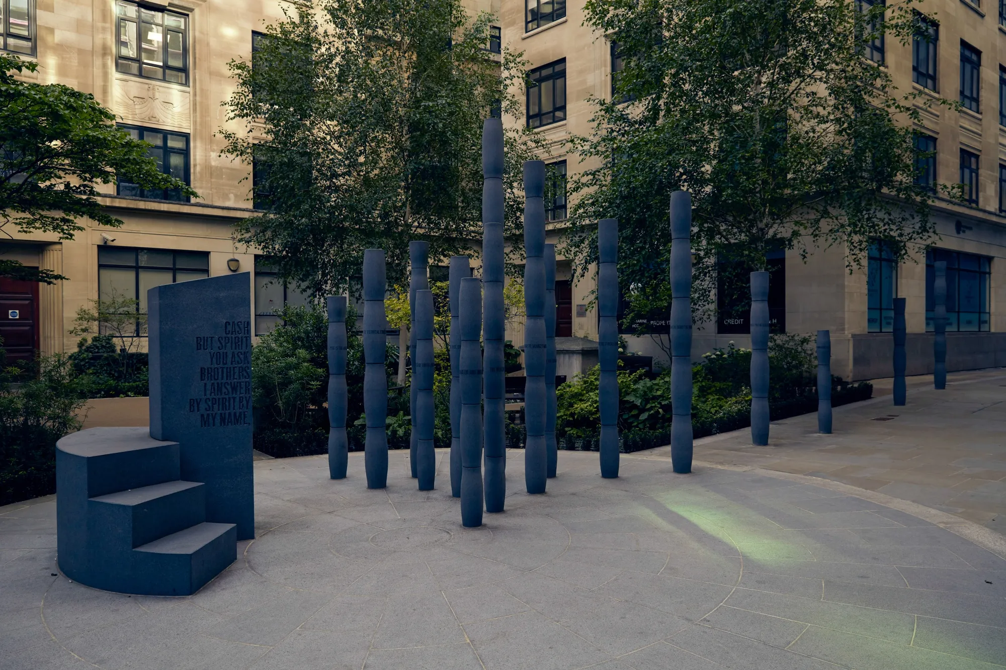 The “Gilt of Cain” monument by Michael Visocchi &amp; Lemn Sissay, commemorating the abolition of the transatlantic slave trade, in London.