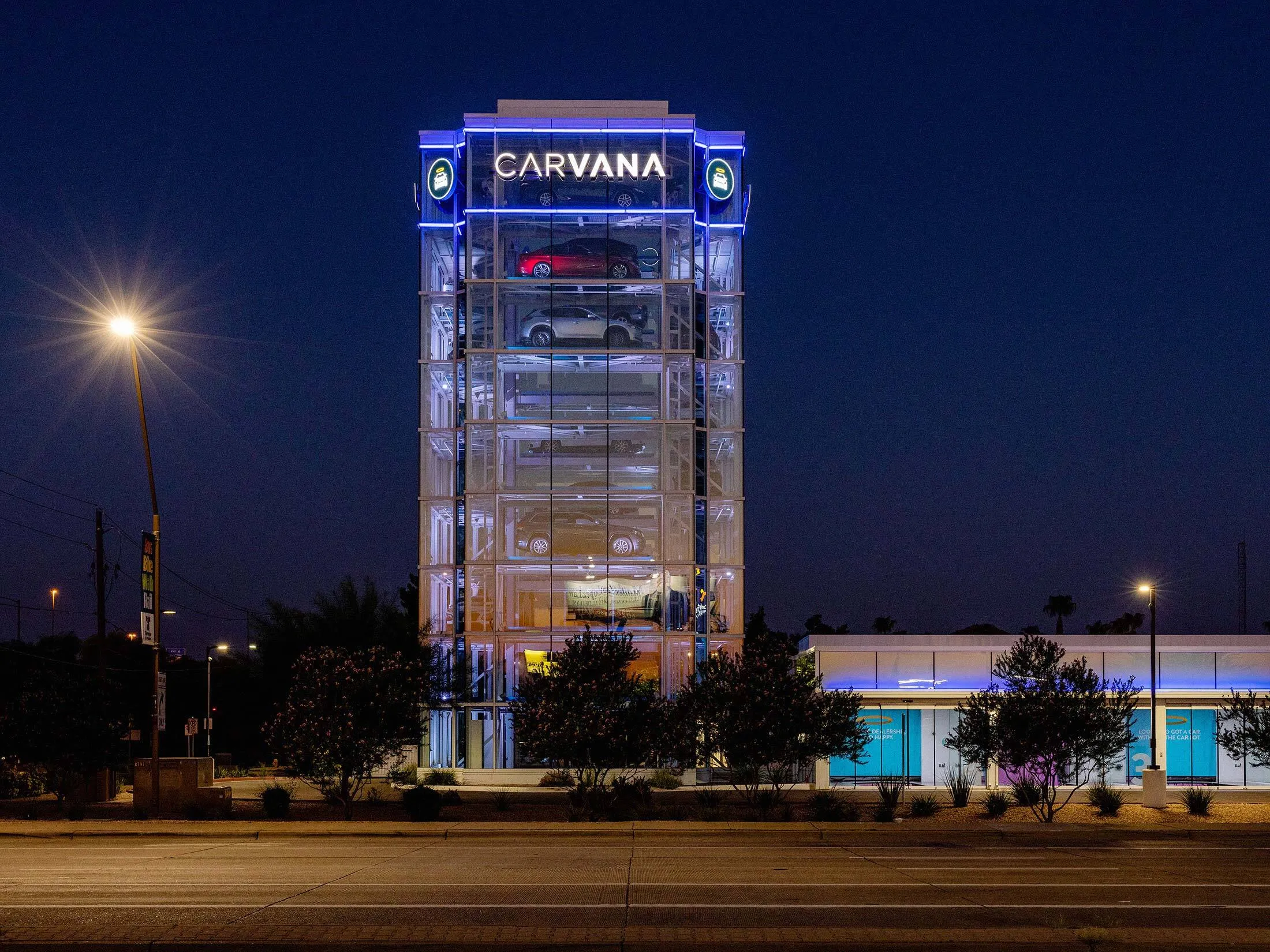 Carvana’s car vending-machine building in Tempe, Ariz.