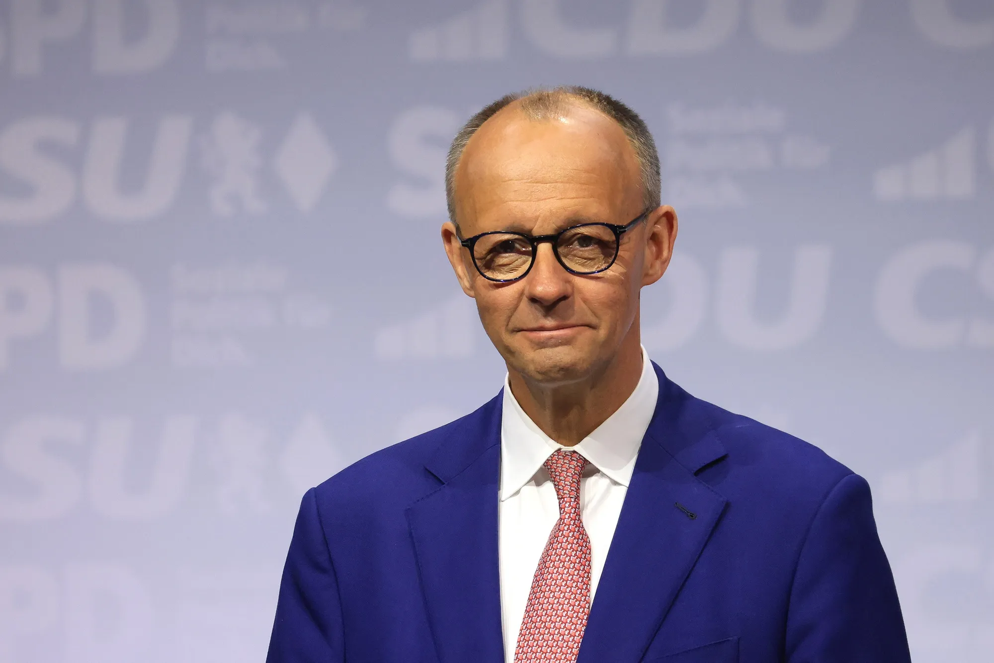 Friedrich Merz during the signing ceremony of the coalition deal in Berlin, on May 5.