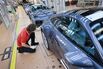 The Porsche assembly line in Stuttgart, Germany.