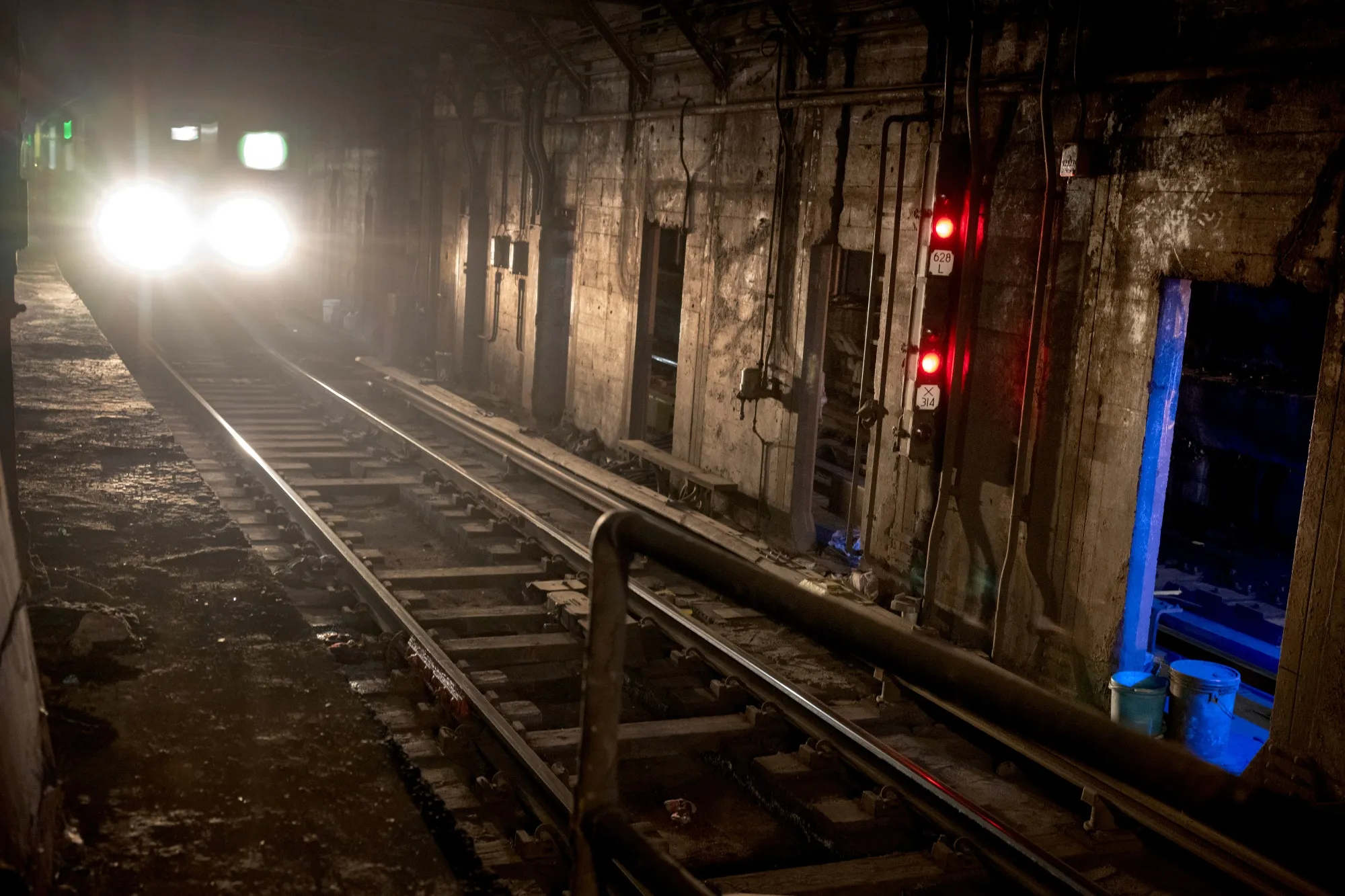 A subway signal at the 59th Street-Lexington Avenue subway station in New York, US, on Thursday, April 25, 2024. 