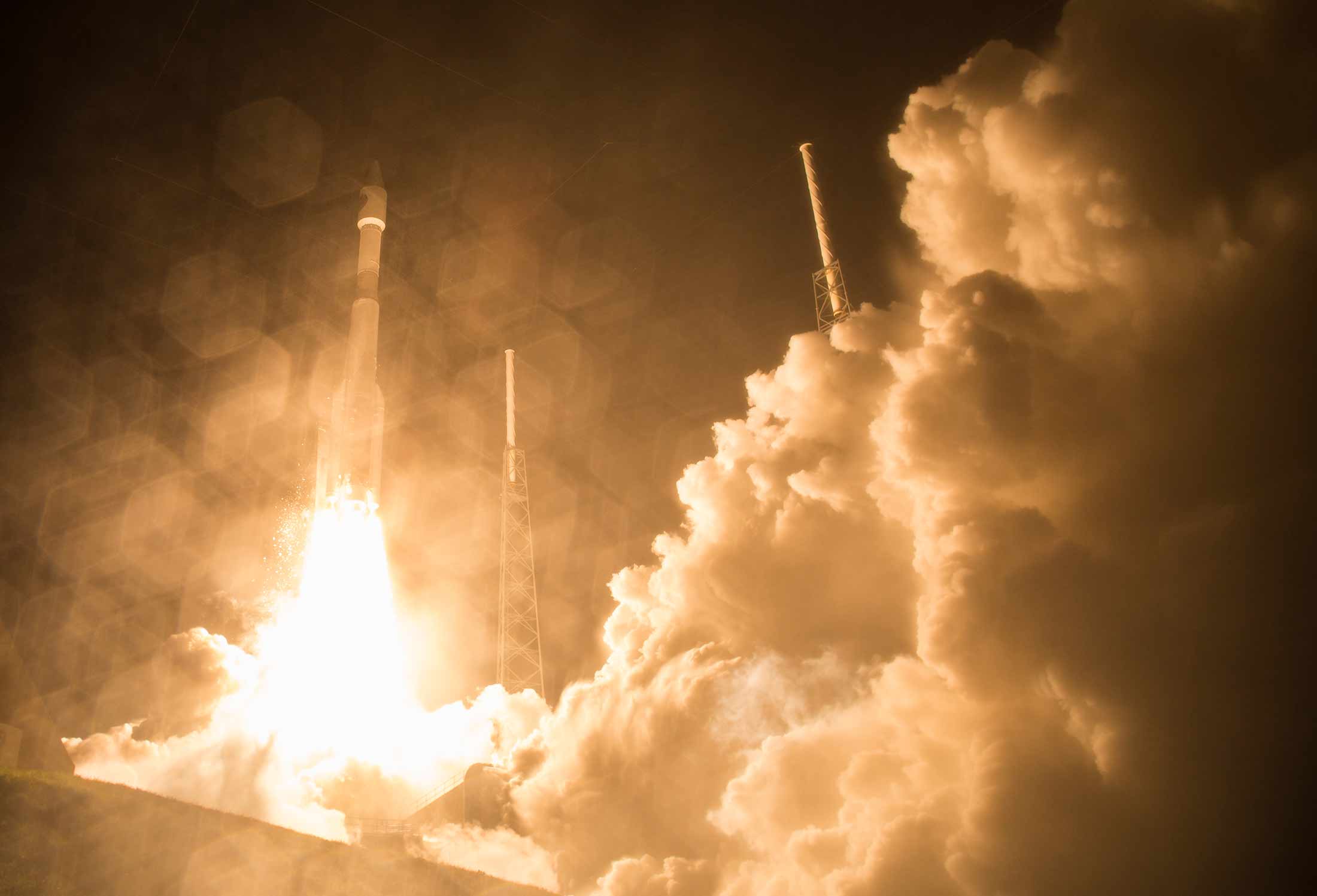 The United Launch Alliance Atlas V rocket with NASA’s Magnetospheric Multiscale (MMS) spacecraft onboard launches from the Cape Canaveral Air Force Station Space Launch Complex 41, Thursday, March 12, 2015, Florida.
