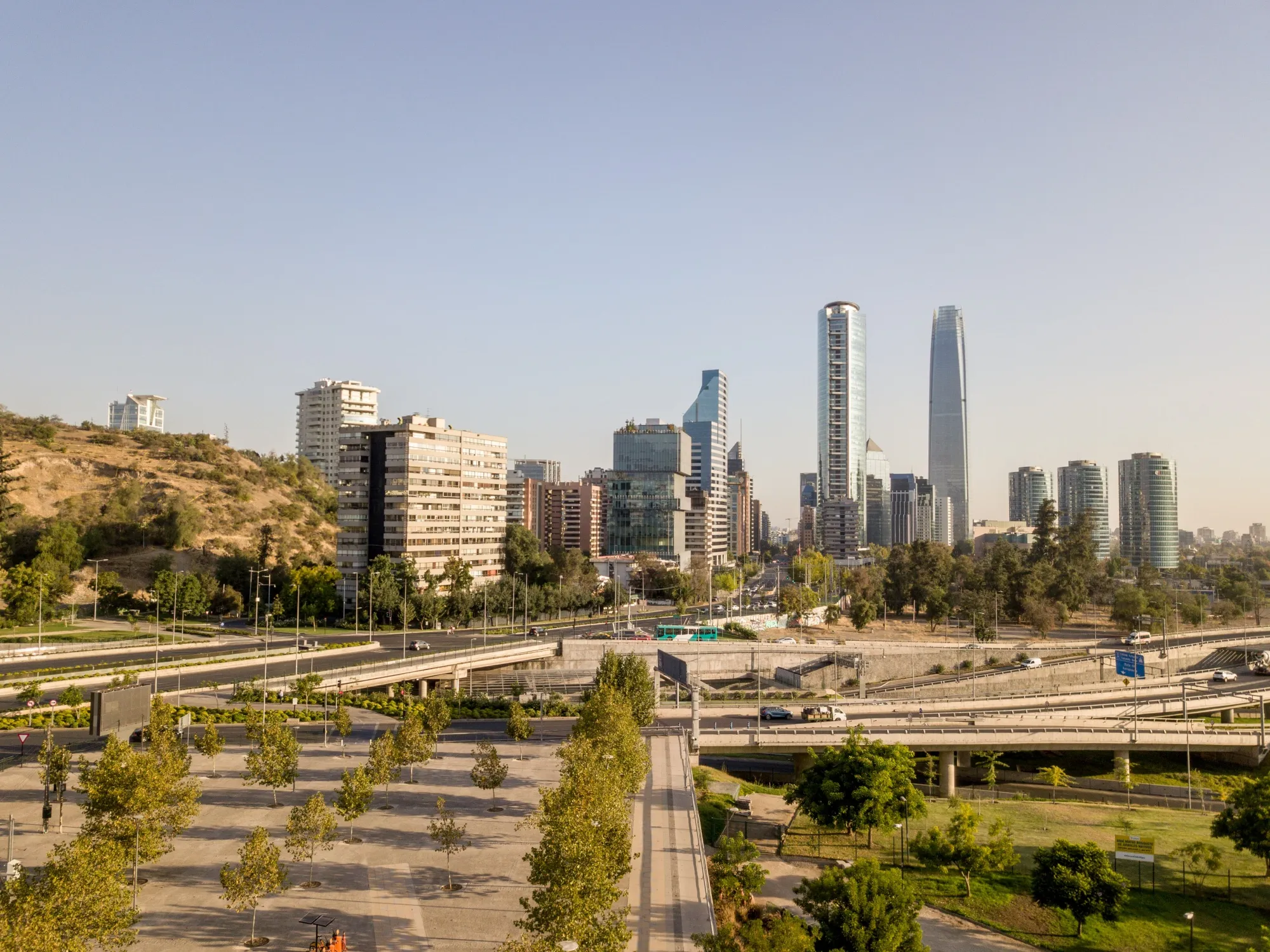 The financial district in Santiago.