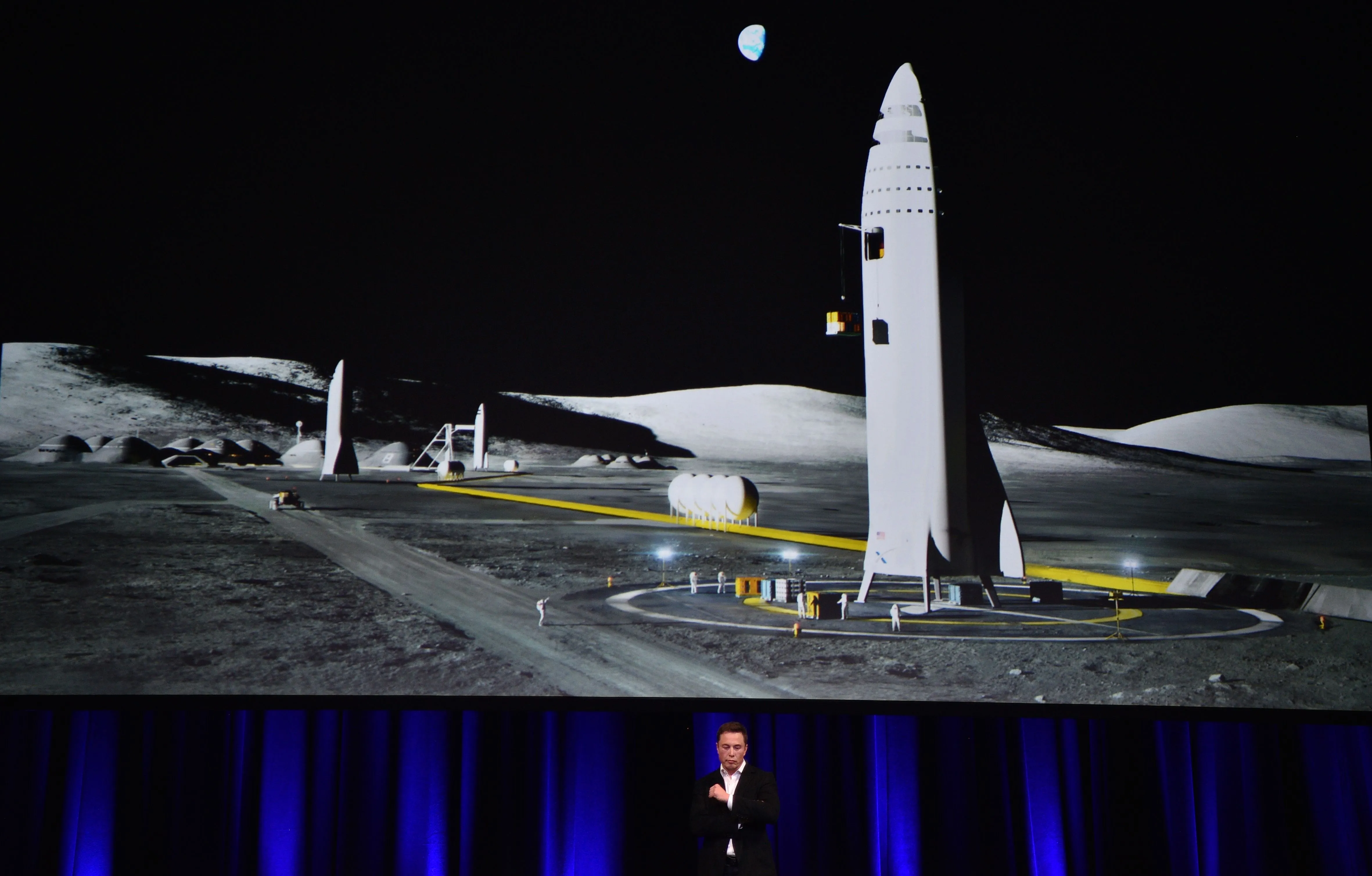 Elon Musk speaks about his vision for the BFR rocket, on Sept. 29 in Adelaide, Australia.&nbsp;