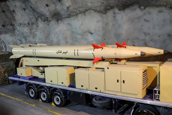 The Iranian Revolutionary Guard&nbsp;surface-to-surface "Khaibar-buster" missile.