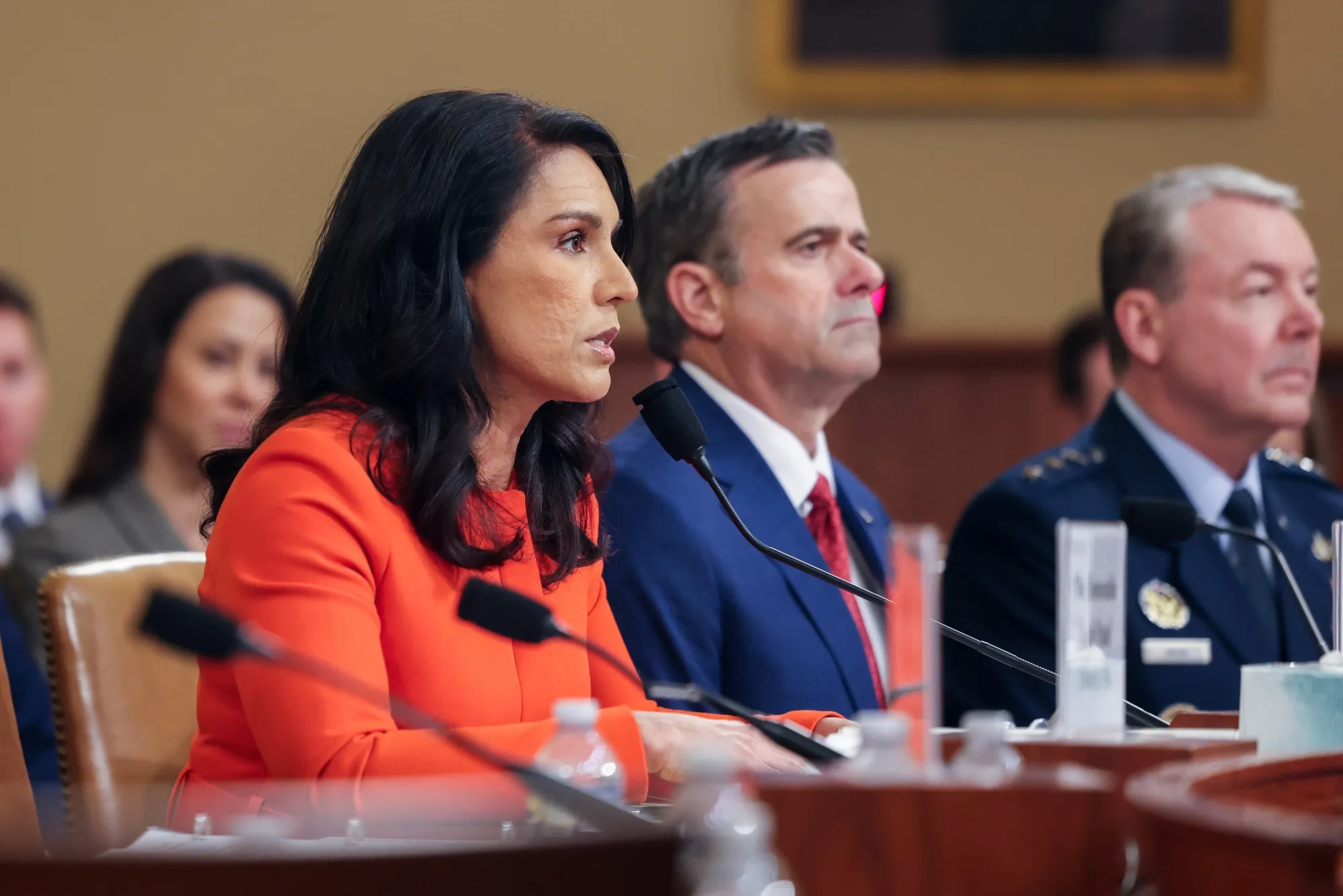 Tulsi Gabbard speaks during a House Intelligence Committee hearing in Washington, DC, on March 26.