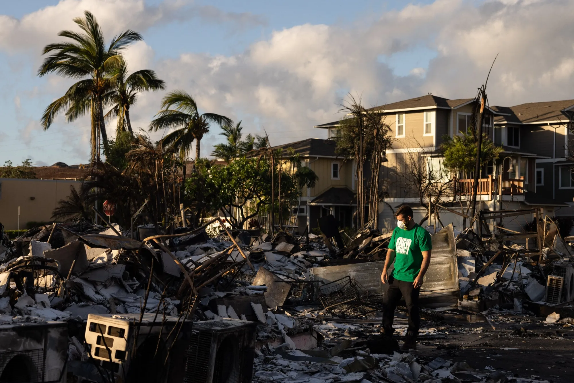 Charred apartment complex in the aftermath of a wildfire in Lahaina, western Maui on Aug. 12.