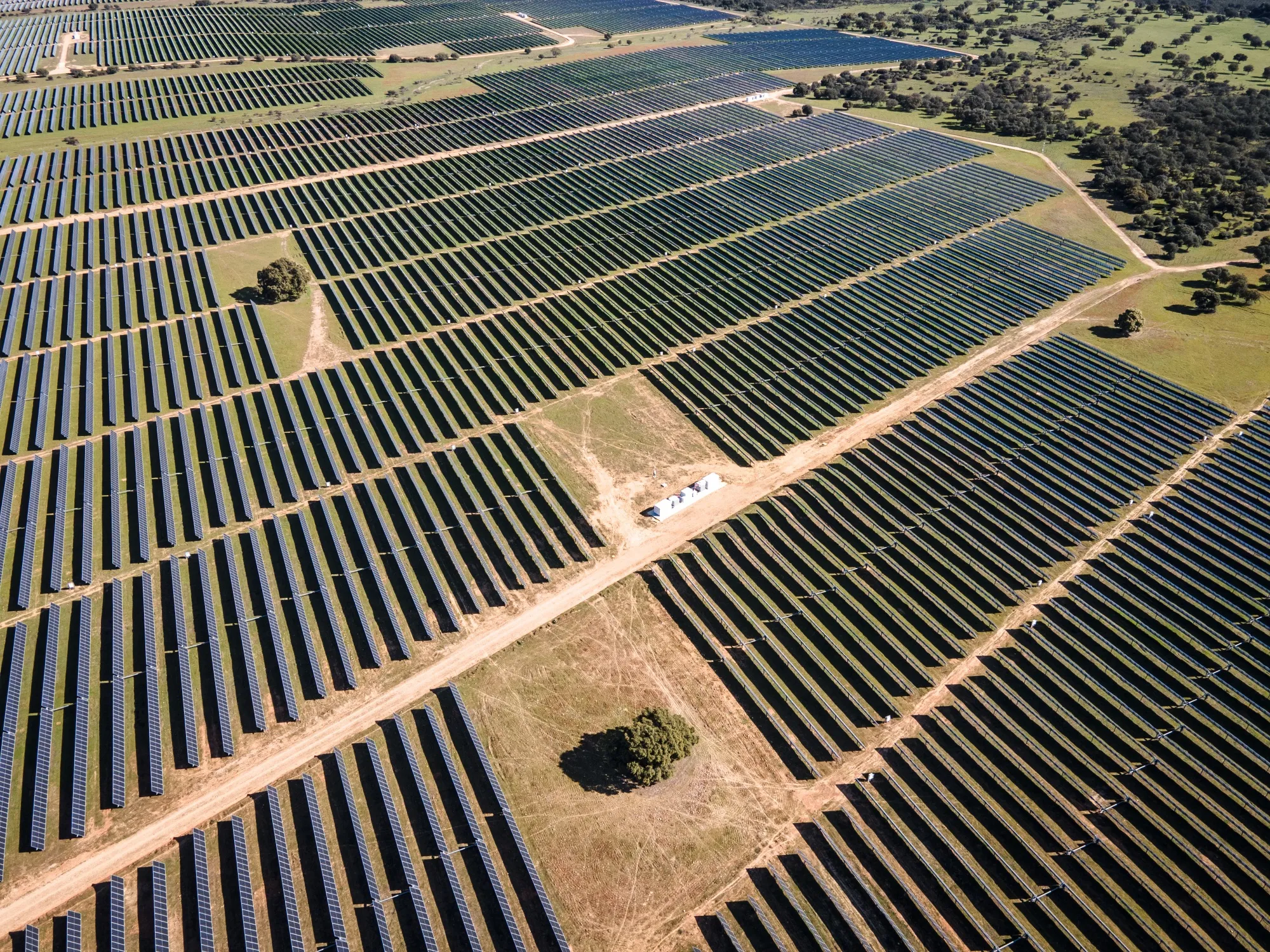 A solar park in Badajoz, Spain.