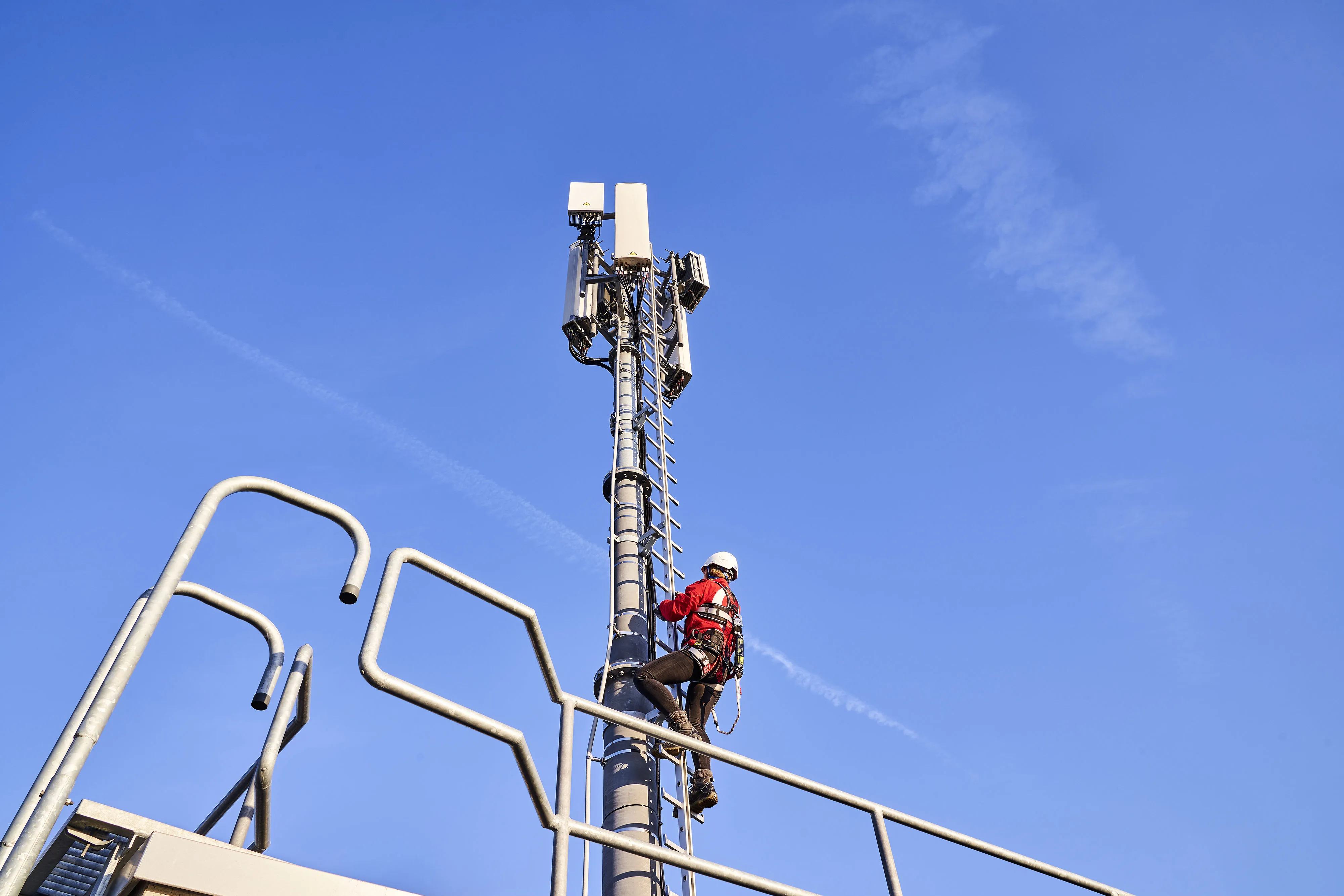 A 5G telecommunication network mast&nbsp;in Duesseldorf, Germany, in 2020.