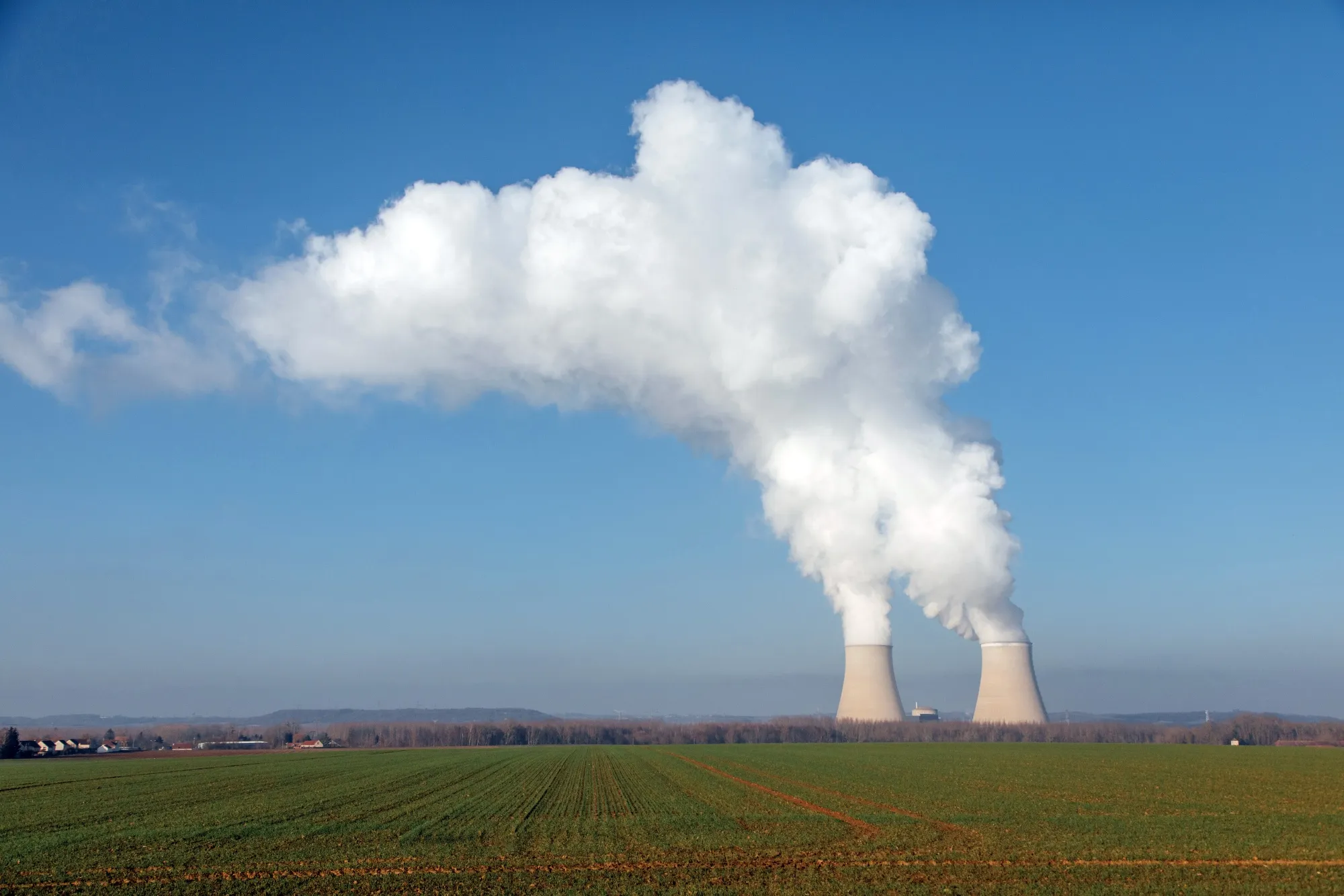 Cooling towers at a nuclear power plant&nbsp;in Nogent-sur-Seine, France.