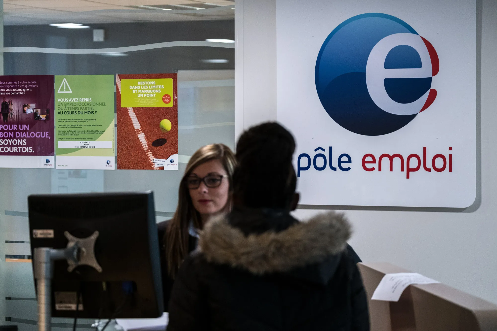 A job seeker at&nbsp;a Pole Emploi national employment agency in Toulouse, France, on Jan. 19, 2017.