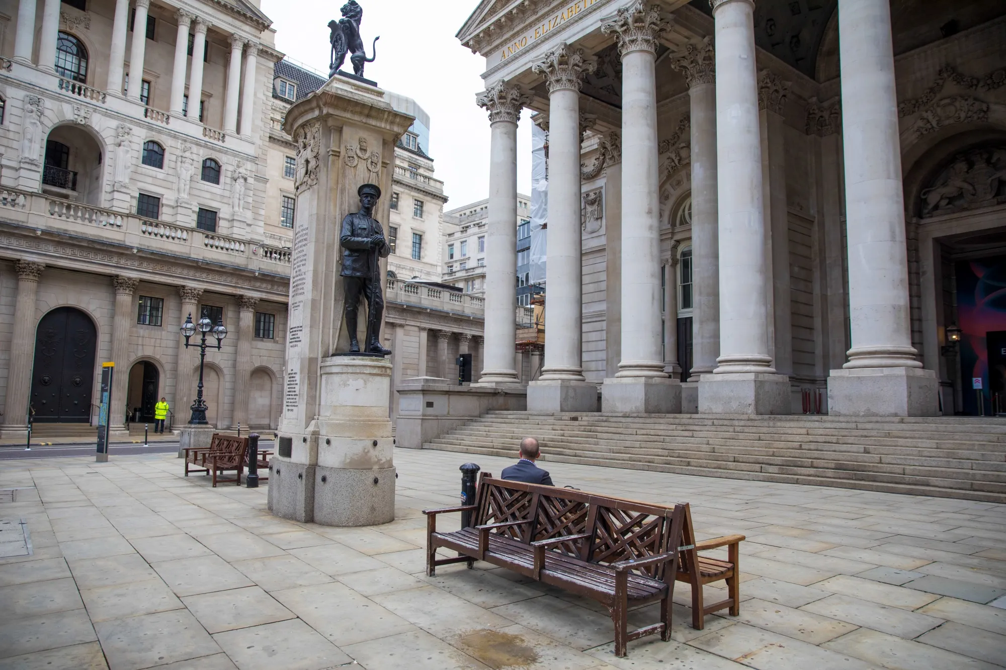 Outside the Bank of England in London.