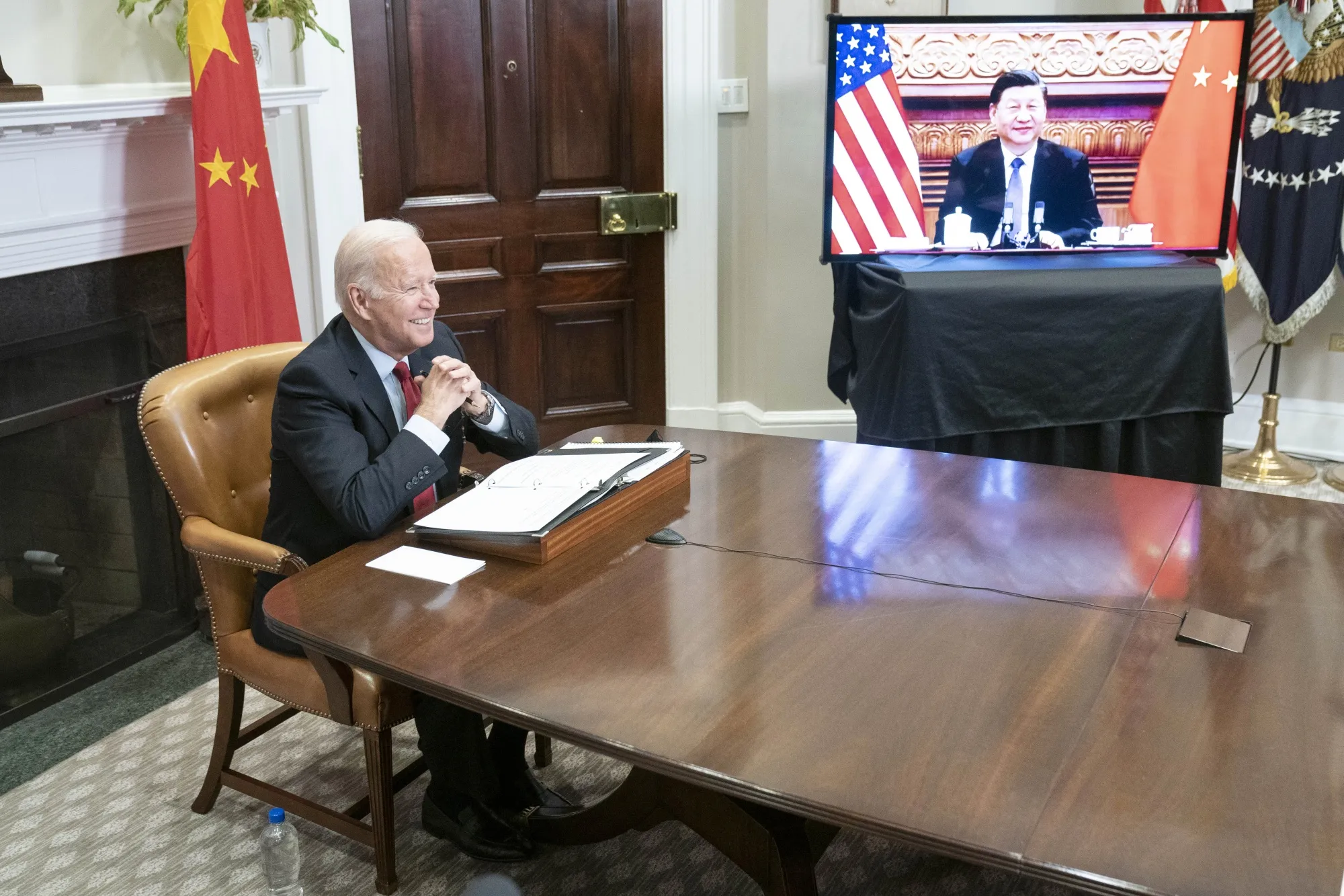 Joe Biden during a virtual meeting with Xi Jinping, on Nov. 15.