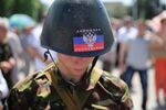 Pro-Russian militants and activists demonstrate in Lenin Square on May 18, 2014 in Donetsk, Ukraine. 