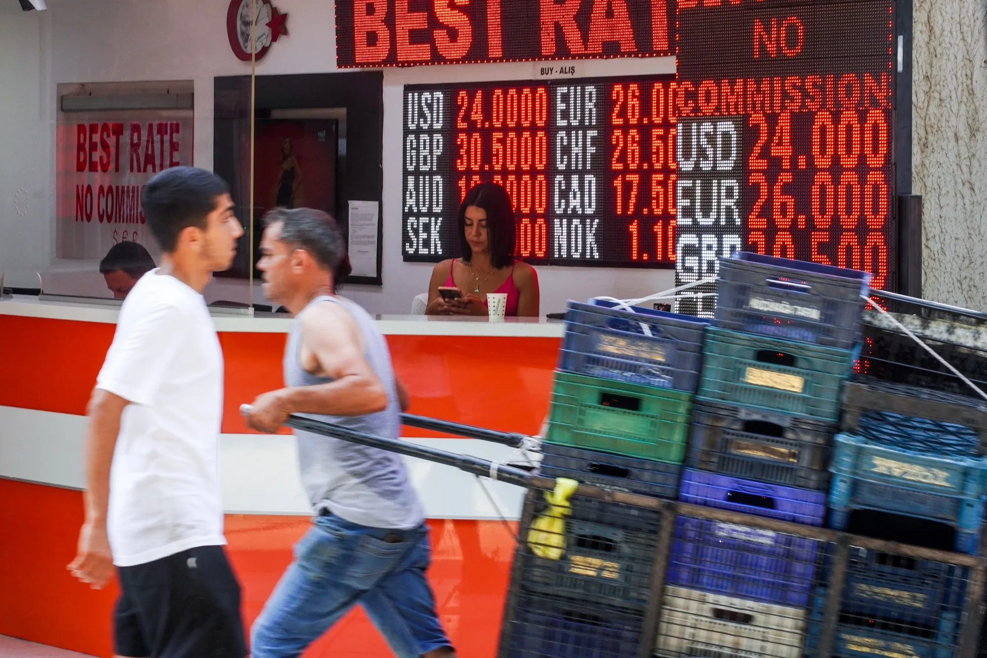 A currency exchange bureau in Bodrum, Turkey.