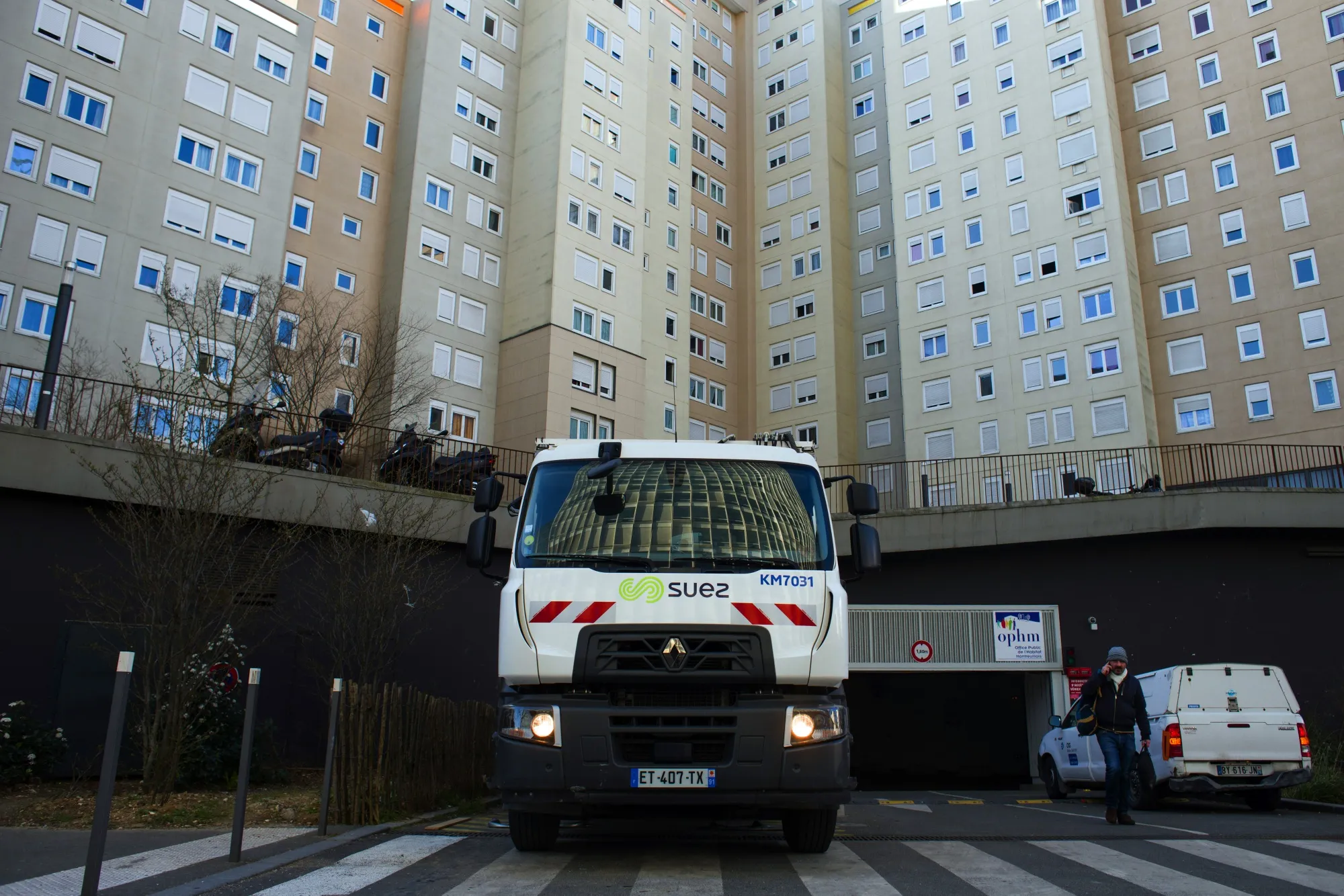 A garbage truck operated by a Suez SA.