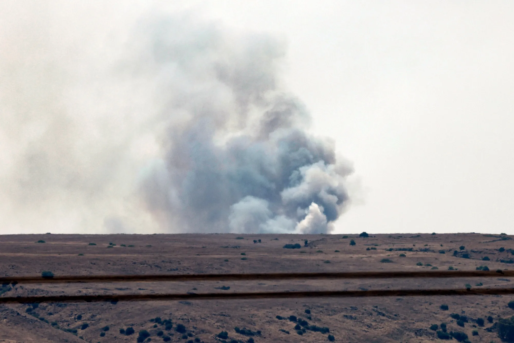 Smoke rises following a rocket strike from southern Lebanon, in northern Israel on July 4.