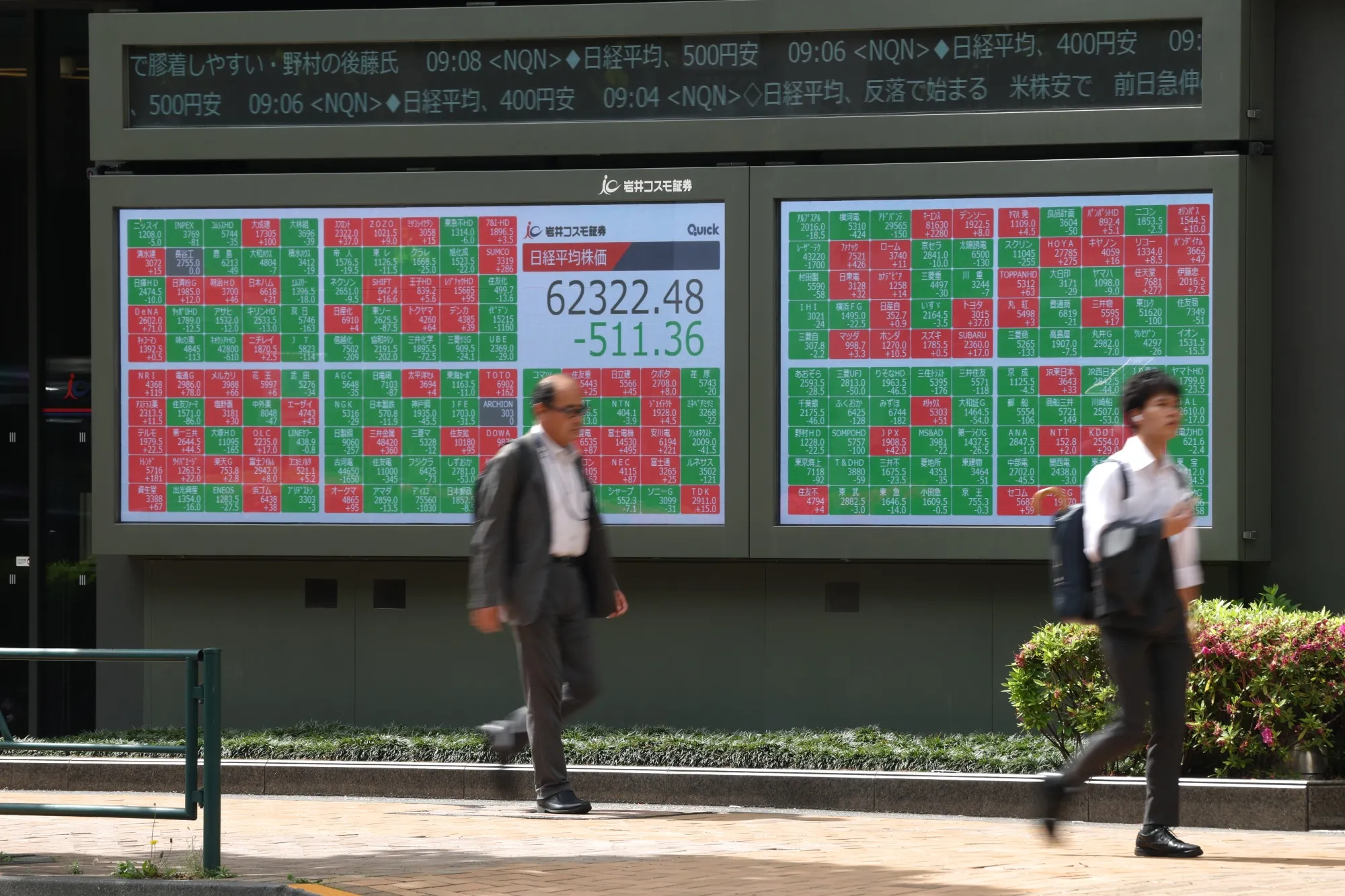 都内の証券会社で表示されている日経平均株価（5月8日）