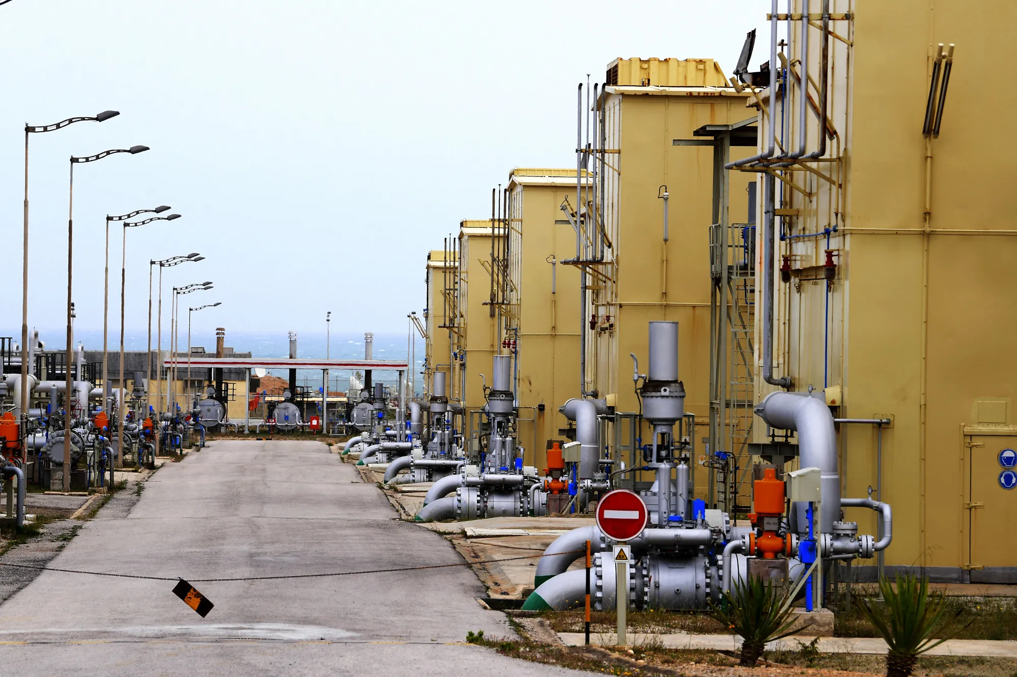 A segment of the Trans-Mediterranean pipeline, through which natural gas flows from Algeria to Italy.
