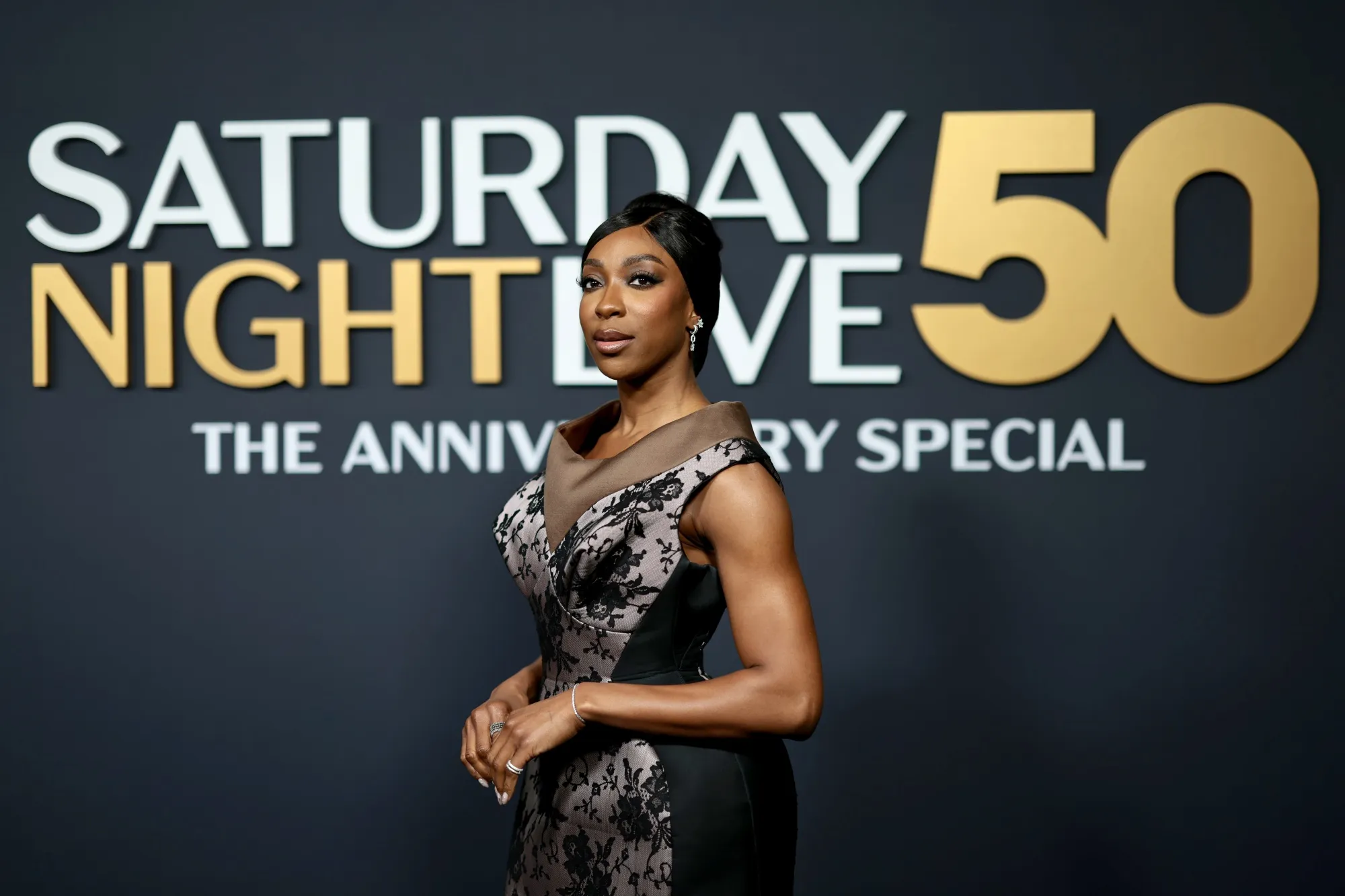 Ego Nwodim at SNL’s 50th anniversary celebration.&nbsp;