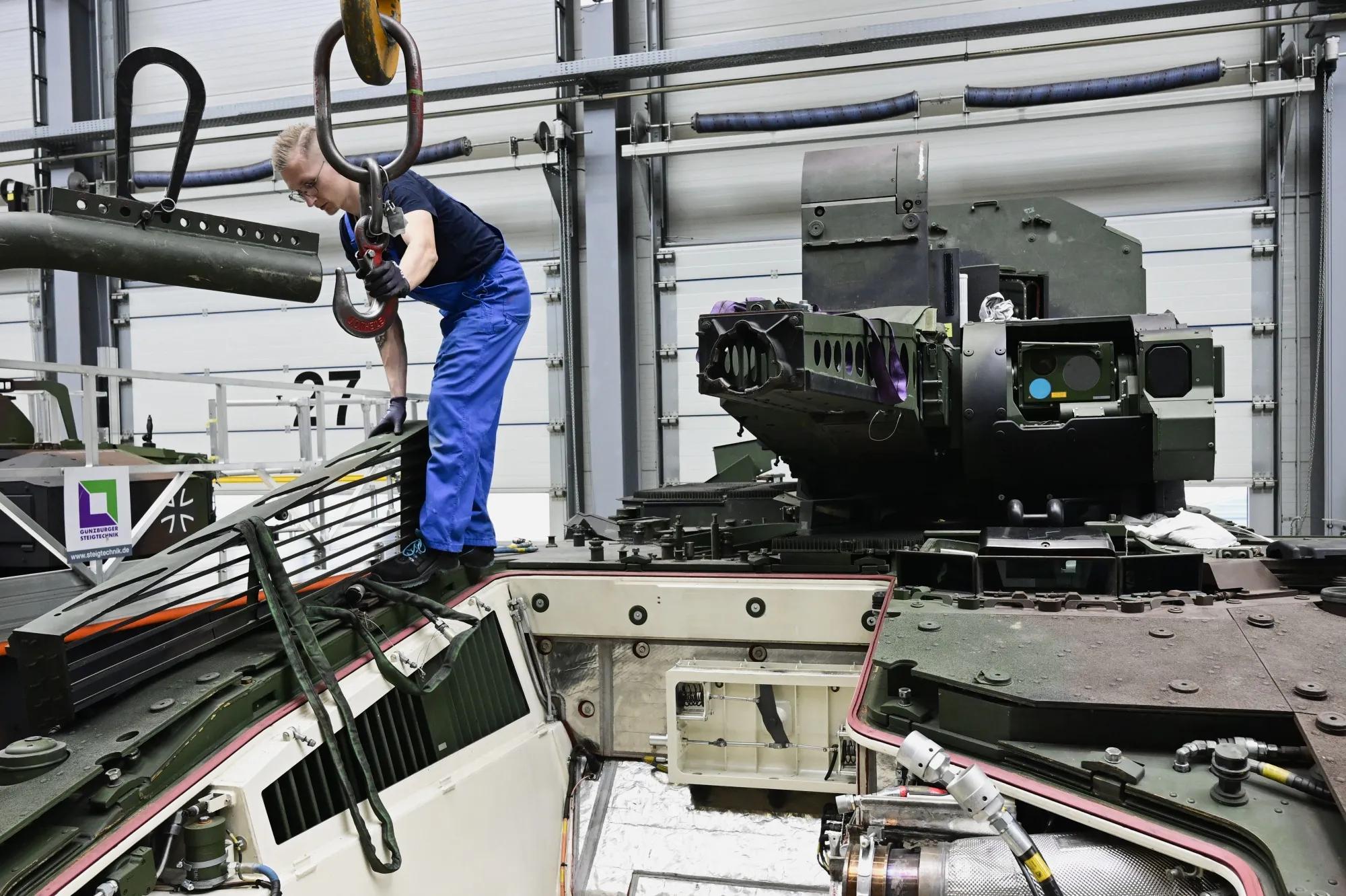 Puma fighting vehicle production at a Rheinmetall plant.