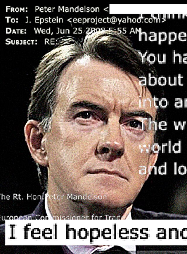 Peter Mandelson at the Labour party conference, Manchester 2008.