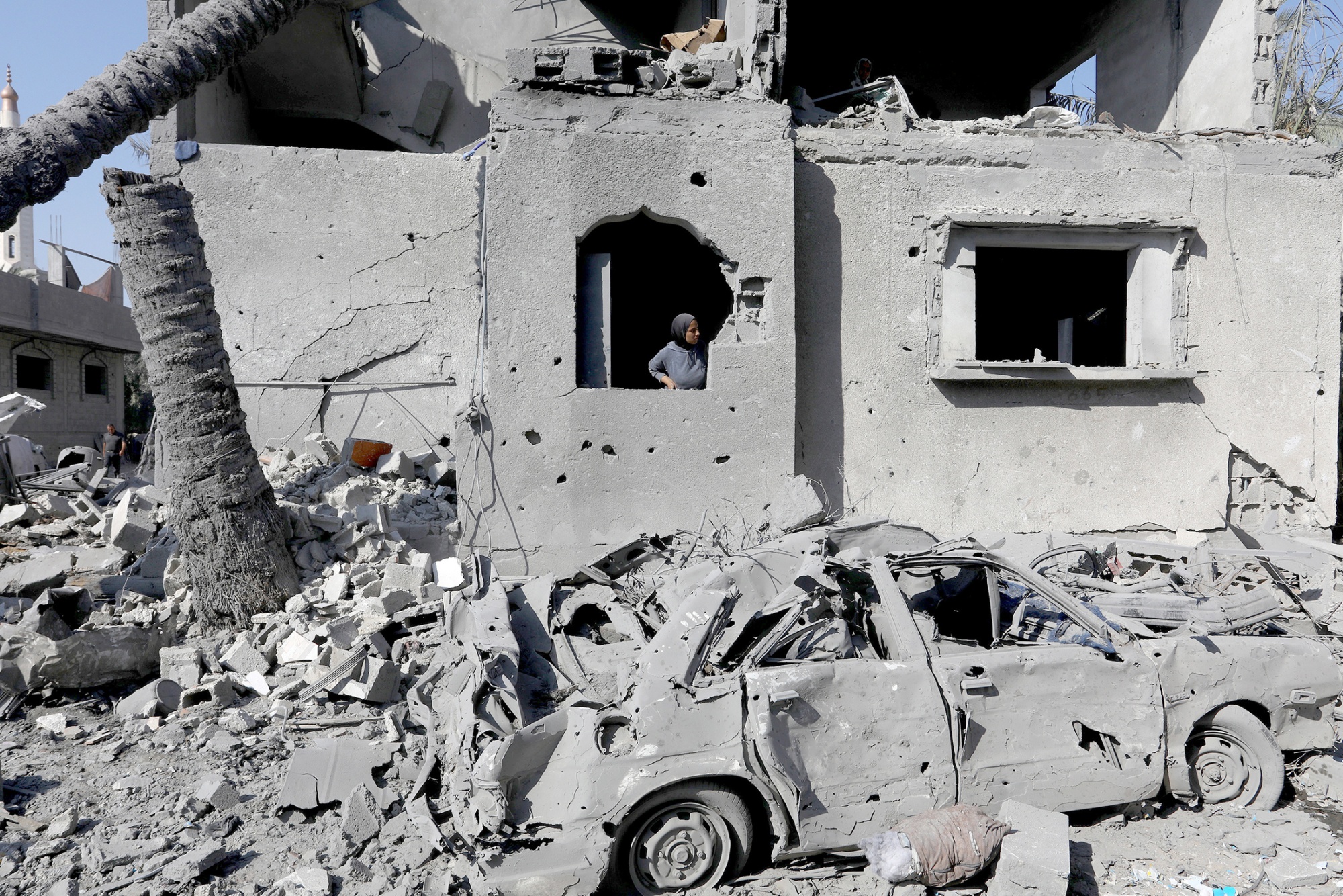 Distruzione a Deir al-Balah in agosto. Fotografo: Abed Rahim Khatib/Anadolu/Getty Images