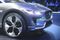 The front end of a Jaguar Land Rover Automotive I-Pace Electric Concept luxury sport utility vehicle (SUV) is seen during an event in Los Angeles, California, U.S., on Sunday, Nov. 13, 2016. Jaguar's working on its first electric car, a sport utility vehicle with a large glass roof and cutouts in the hood, as the luxury brand joins the race to meet ever-tightening emissions rules. Photographer: Patrick T. Fallon/Bloomberg