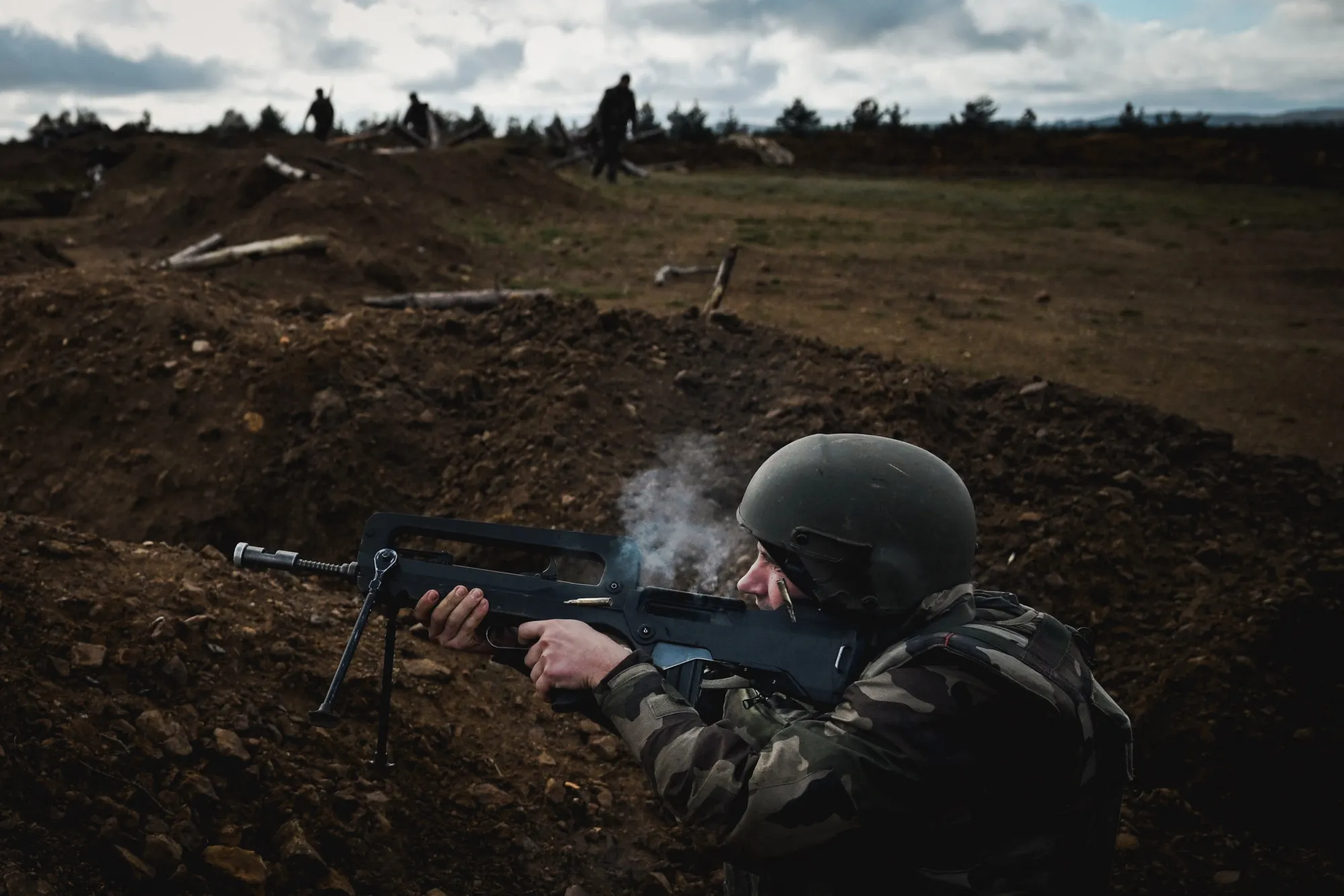 A Ukrainian soldier during training exercises in France in November 2023.