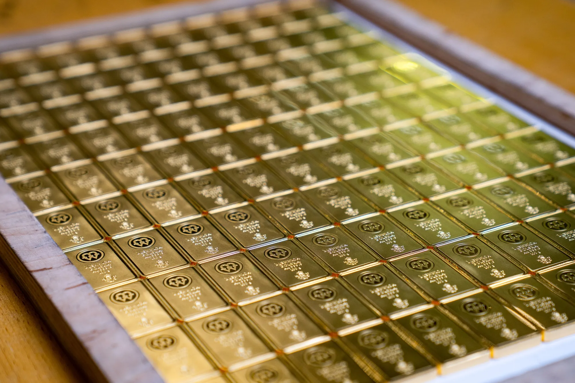 Gold bars at the Polish mint in Warsaw.