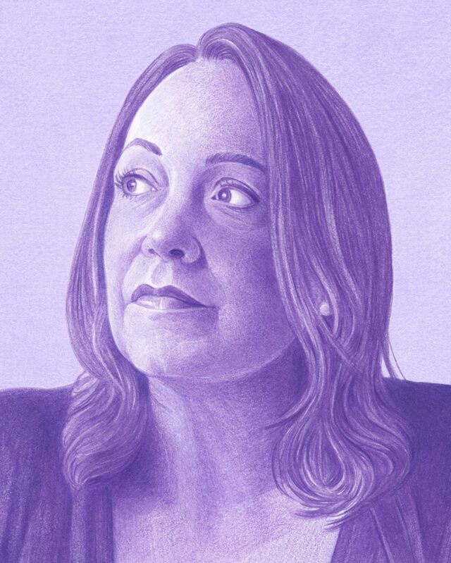 Illustration by Uli Knörzer of Maria Corina Machado