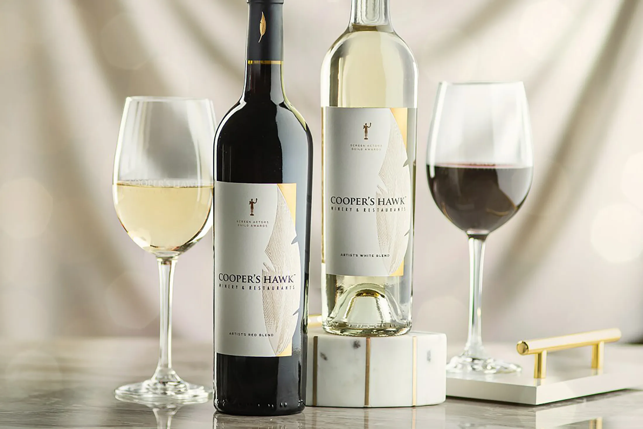 Cooper’s Hawk Winery &amp; Restaurants Artist's Red Blend &amp; Artist's White Blend.