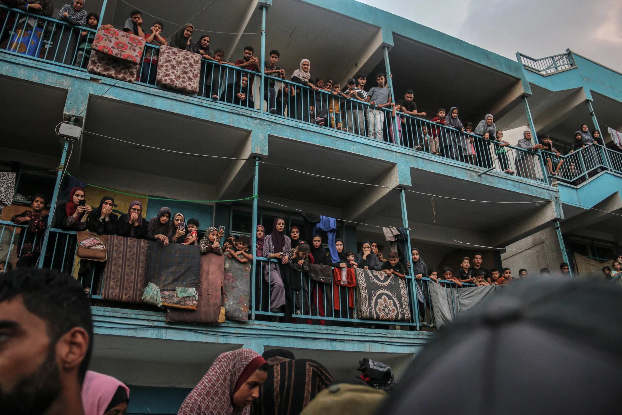 A school, operated by the United Nations Relief and Works Agency, in Nuseirat, Gaza.