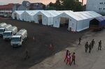 PMI (Indonesia Red Cross) tents are set up in Jakarta on April 1.