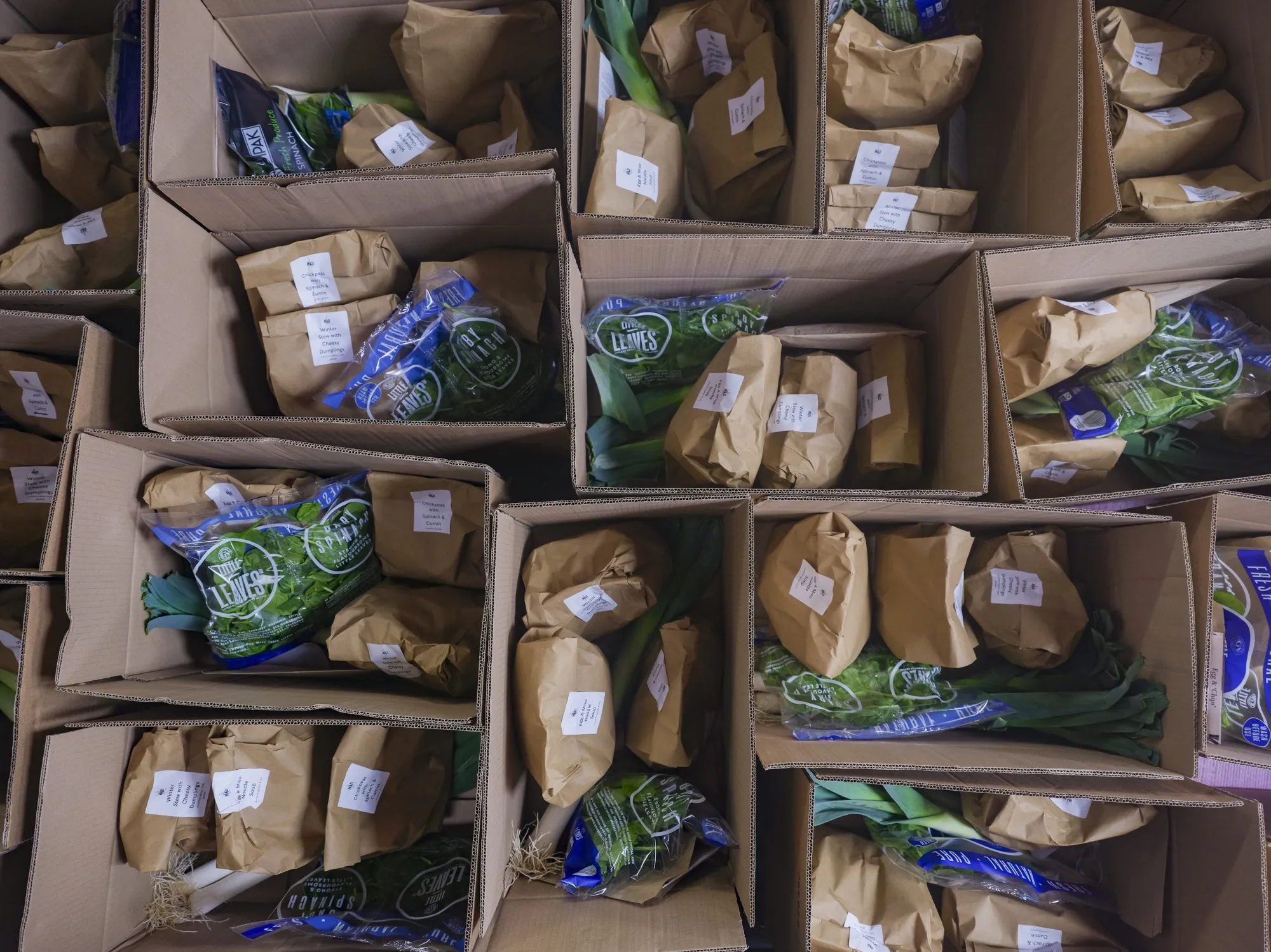 The Mazi Project meal boxes ready to be delivered.