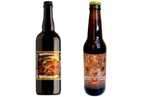 From left: Jolly Pumpkin’s Fuego del Otoño; Stillwater Artisanal's Autumnal.
