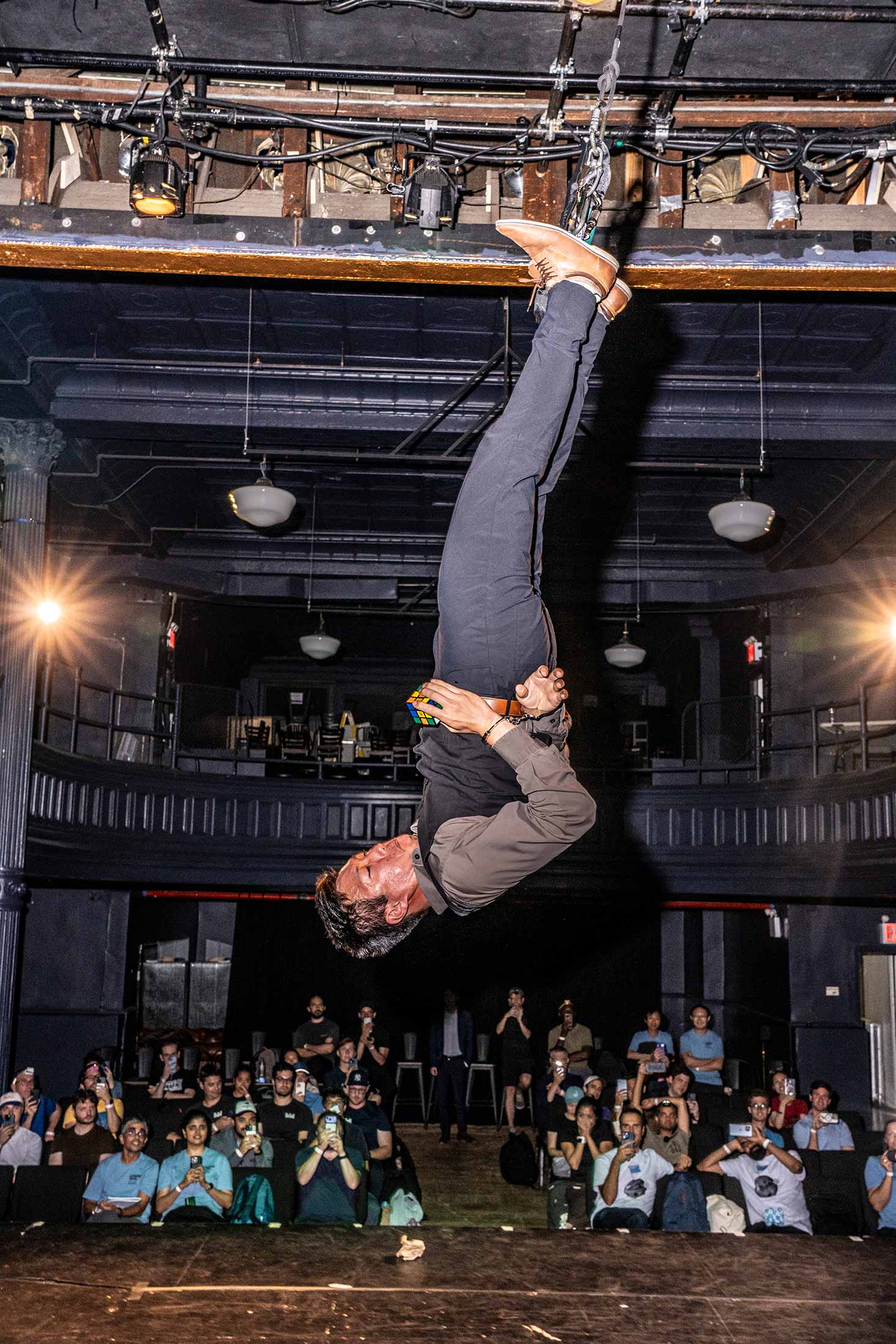 Thomas Vu performs an escape act at the Connelly Theater.